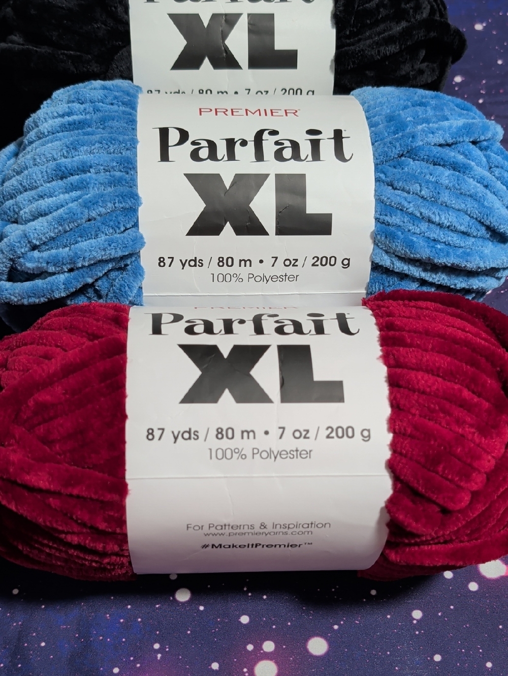 7 Brand New Skeins Premier Parfait XL Chenille Yarn Various Colors Smoke Free - Picture 2 of 10
